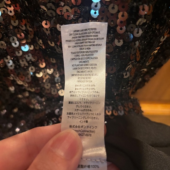 French Connection Estari Sequin Cut-Out Dress in Ombre Silver Size 2 NWT - Picture 6 of 7